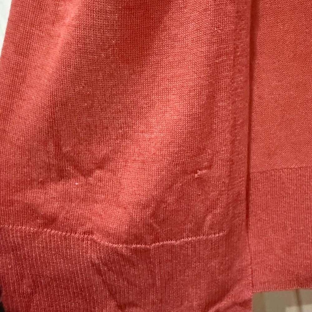 Mossimo Women Rust Orange Open Front Cardigan Sweater Button Cuff Knit Medium - Picture 2 of 7